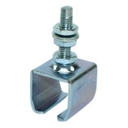 Support enveloppant pour U 25x25 réglage en hauteur zingué + tige filetée