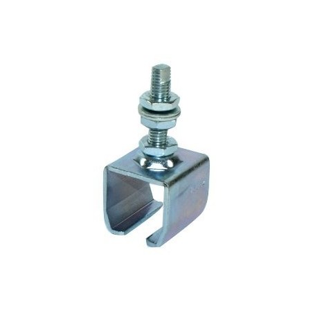 Support enveloppant pour U 25x25 réglage en hauteur zingué + tige filetée
